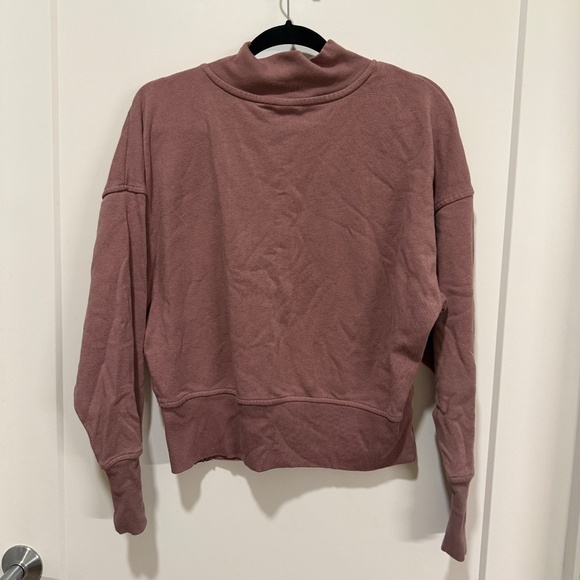 Old Navy Mauve Mock Neck Side Zip Cozy Fleece Sweatshirt L - Picture 5 of 5
